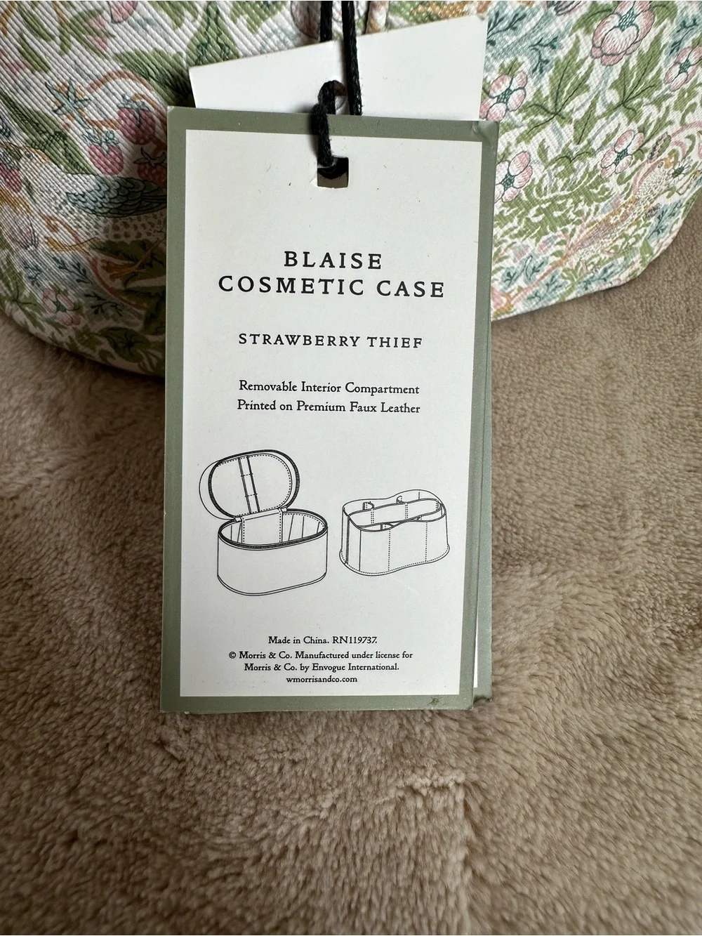 Morris & Co. William Morris Cosmetic Case Strawberry Thief